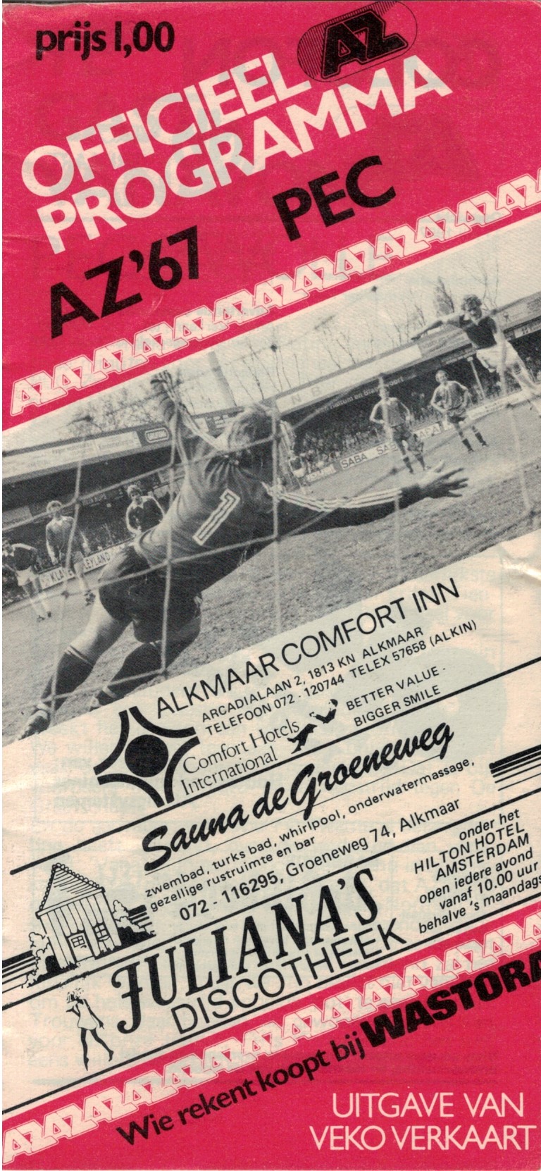 AZ Programma 20-feb-1982 PEC Zwolle thuis Beker